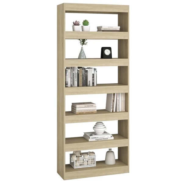 vidaXL Βιβλιοθήκη/Διαχωριστικό Sonoma Δρυς 80x30x198 εκ. Επεξ. Ξύλο