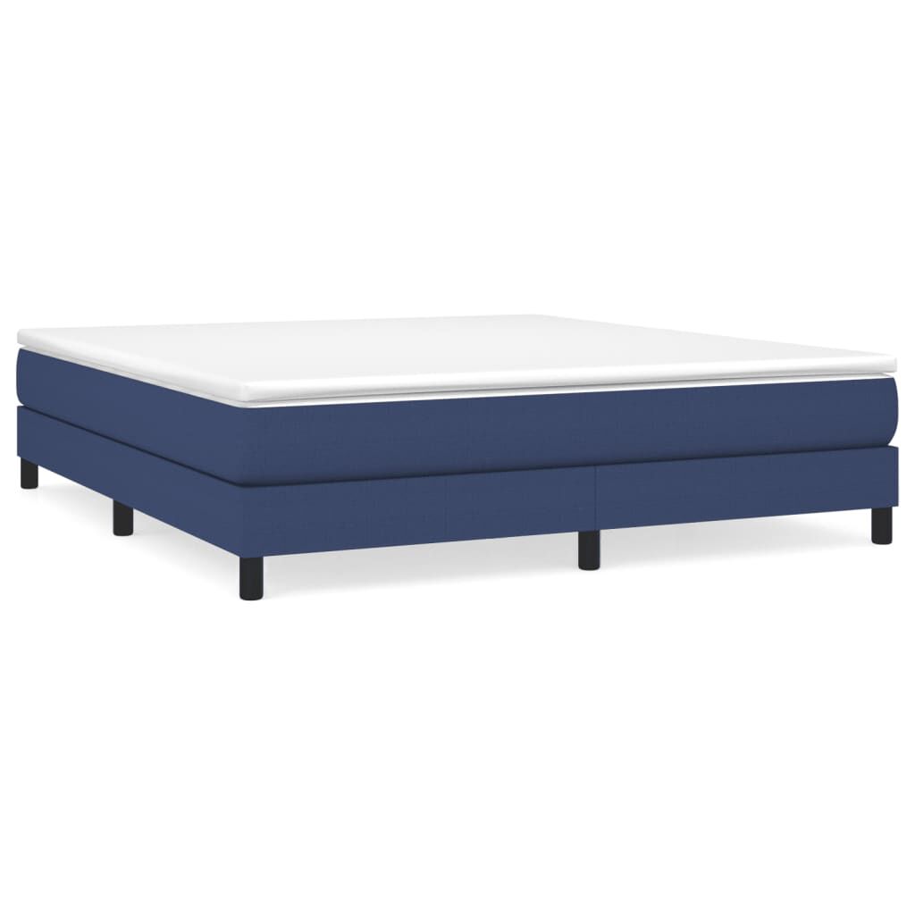 vidaXL Κρεβάτι Boxspring με Στρώμα Μπλε 180x200 εκ. Υφασμάτινο