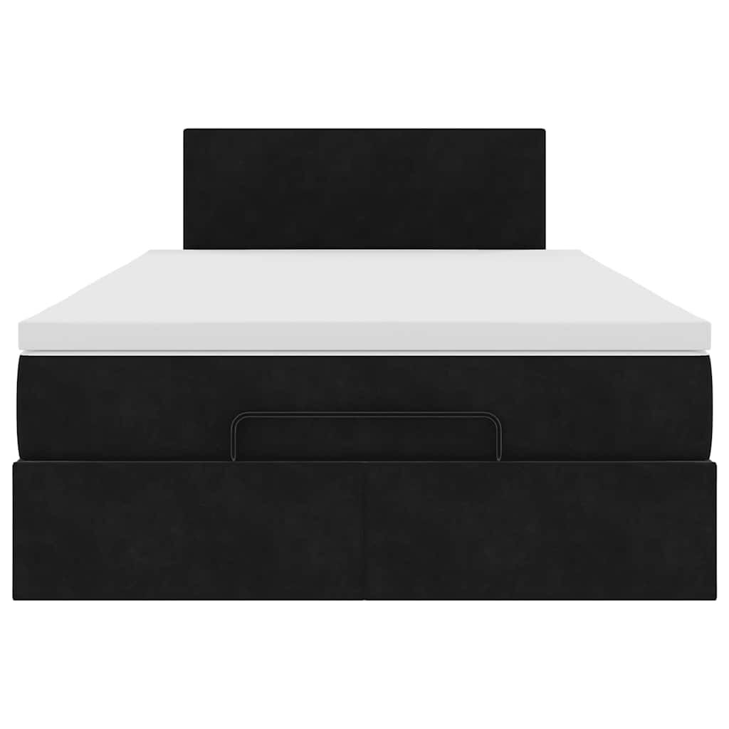 vidaXL Οθωμανικό κρεβάτι με στρώμα Μαύρο 120x200cm Velvet