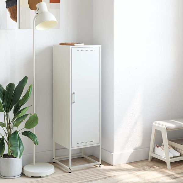 vidaXL Μπουφές Λευκός 36x39x123 εκ. από Ατσάλι