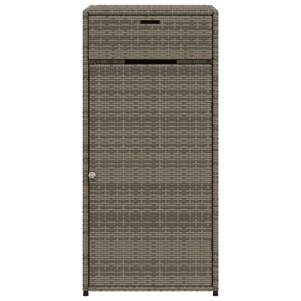 vidaXL Ντουλάπι Αποθήκευσης Κήπου Γκρι 55x55x111 εκ. Συνθετικό Ρατάν