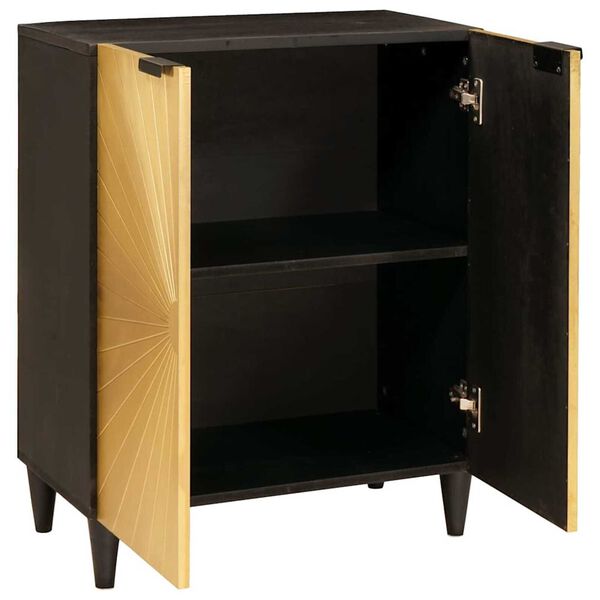 vidaXL Πλαϊνό γραφείο Μαύρο και Χρυσό 60 x 33 x 75 cm