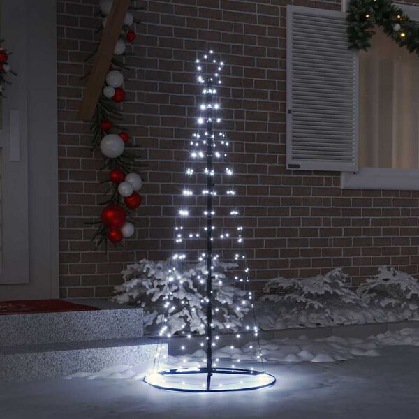 vidaXL LED Χριστουγεννιάτικο Δέντρο με βάση Ψυχρό λευκό 250 cm Σίδερο