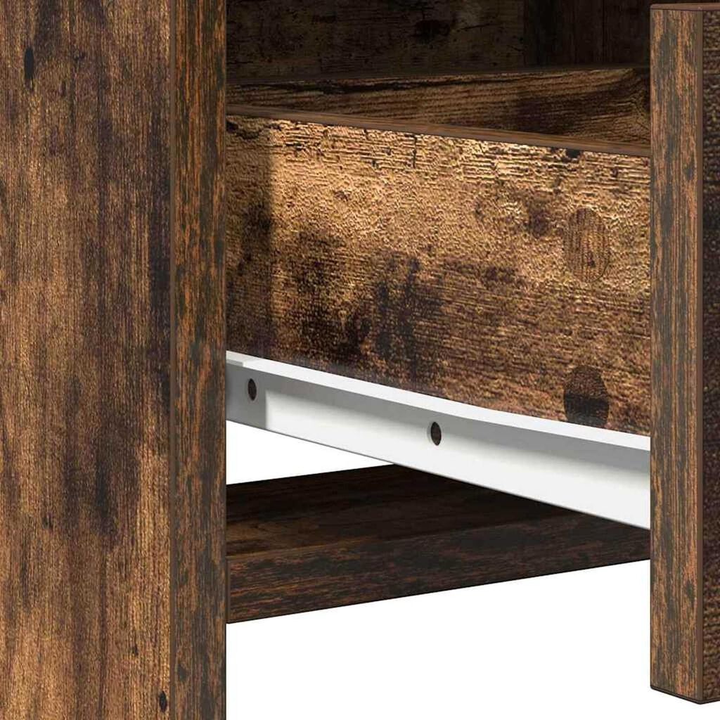 vidaXL Σετ Τραπεζιού Μακιγιάζ 3 pcs Καπνιστό Δρύς 78.5 x 41 x 135 εκ