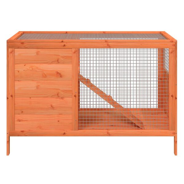 vidaXL Κλουβί Κουνελιών Καφέ 103 x 44 x 69,5 εκ. Μασίφ Ξύλο Πεύκου