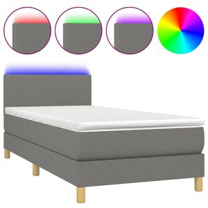vidaXL &Kappa;&rho;&epsilon;&beta;ά&tau;&iota; Boxspring &mu;&epsilon; &Sigma;&tau;&rho;ώ&mu;&alpha; & LED &Sigma;&kappa;.&Gamma;&kappa;&rho;&iota; 80x200 &epsilon;&kappa;. &Upsilon;&phi;&alpha;&sigma;&mu;ά&tau;&iota;&nu;&omicron;