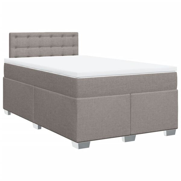 vidaXL Κρεβάτι Boxspring με Στρώμα Taupe 120x200 εκ. Υφασμάτινο