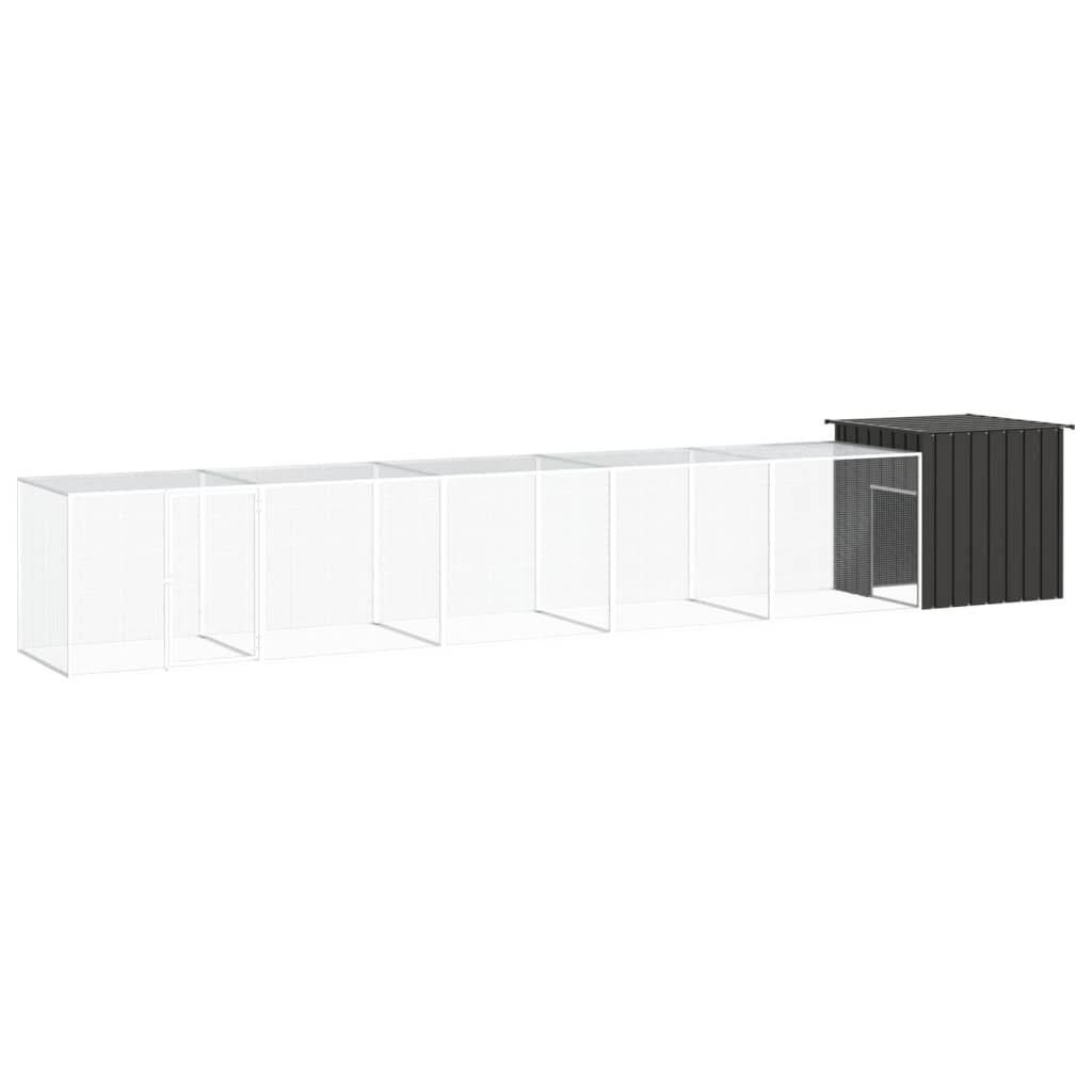 vidaXL Κοτέτσι - Κλουβί Ανθρακί 600x91x100 εκ. από Γαλβανισμένο Χάλυβα