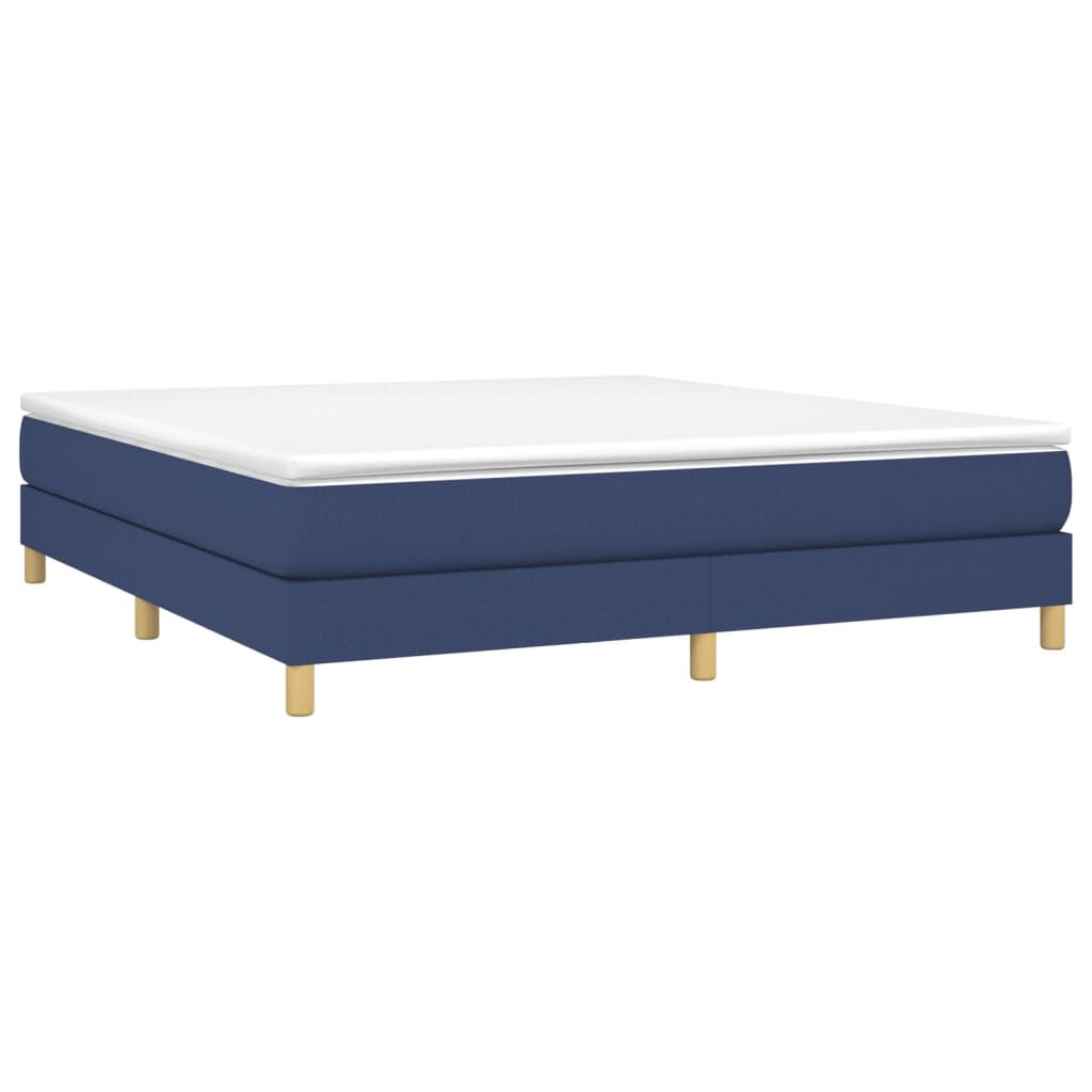 vidaXL Κρεβάτι Boxspring με Στρώμα Μπλε 180x200 εκ. Υφασμάτινο