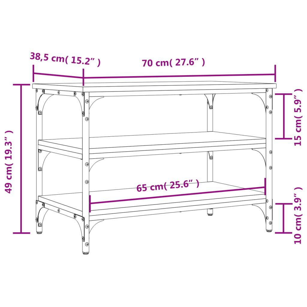 vidaXL Παπουτσοθήκη Sonoma Δρυς 70x38,5x49 εκ. από Επεξεργασμένο Ξύλο