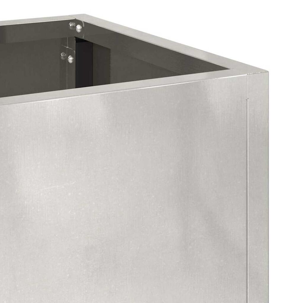 vidaXL Υψωμένη Γλάστρα Κήπου Ασημί 60 x 26 x 45 εκ Ανοξείδωτο ατσάλι