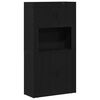 vidaXL Highboard &Mu;&alpha;ύ&rho;&eta; &Omicron;&xi;&upsilon;ά 80 x 33 x 150 &epsilon;&kappa; &Epsilon;&pi;&epsilon;&xi;&epsilon;&rho;&gamma;&alpha;&sigma;&mu;έ&nu;&omicron; &Xi;ύ&lambda;&omicron;
