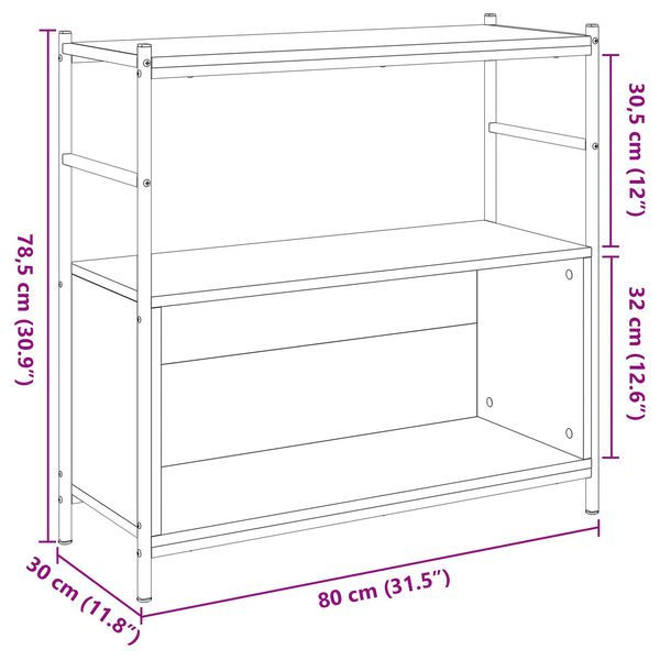 vidaXL Βιβλιοθήκη Καπνιστής Δρυς 80x30x78,5 εκ από Σύνθετο Ξύλο