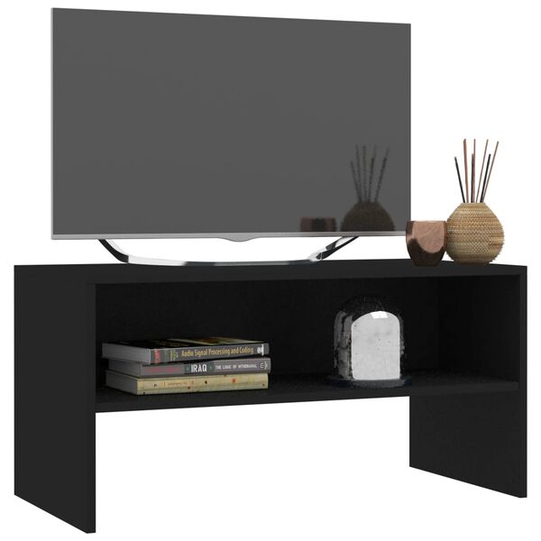 vidaXL Έπιπλο Τηλεόρασης Μαύρο 80 x 40 x 40 εκ. από Επεξ. Ξύλο
