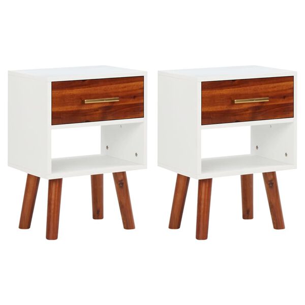 vidaXL Κομοδίνα 2 τεμ. 40 x 30 x 57 εκ. από Μασίφ Ξύλο Ακακίας