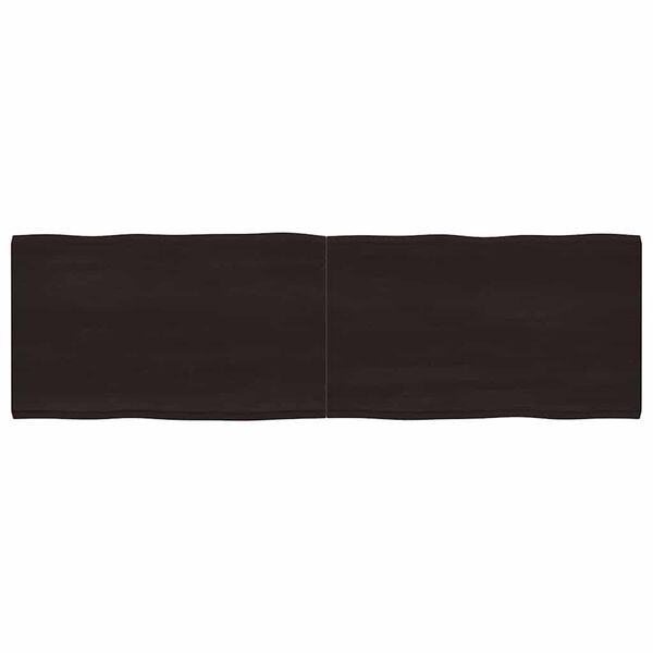 vidaXL Επιφ Τραπεζιού Αν Καφέ 200x60x(2-6)εκ.Ακατέργ. Μασίφ Ξύλο Δρυός