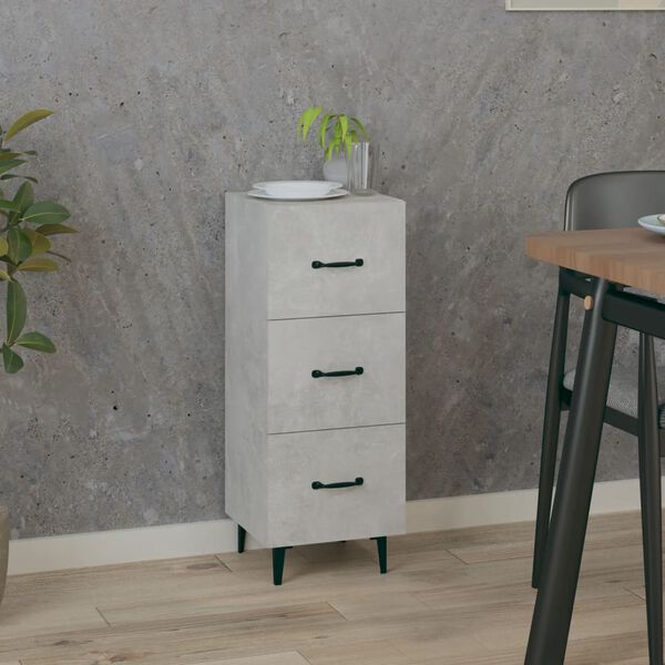 vidaXL Ντουλάπι Γκρι Σκυροδέματος 34,5x34x90 εκ. Επεξεργασμένο Ξύλο