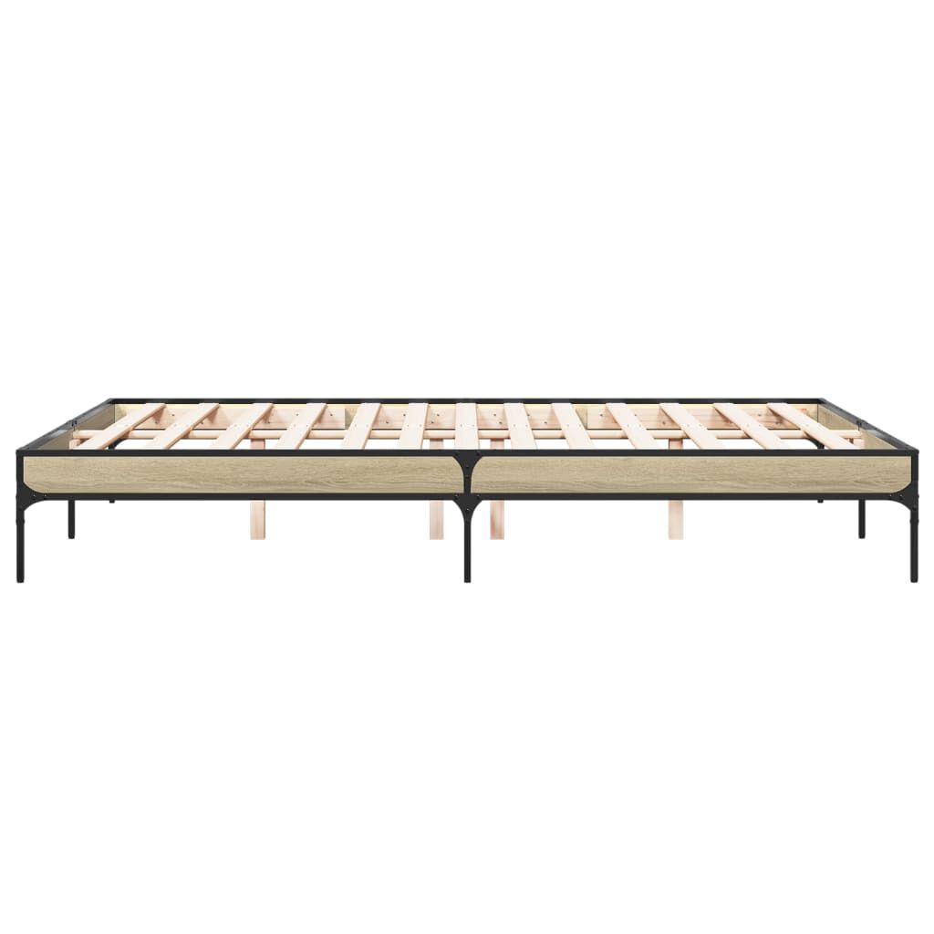 vidaXL Πλαίσιο Κρεβατιού Sonoma Δρυς 160x200 εκ. Επεξ. Ξύλο & Μέταλλο