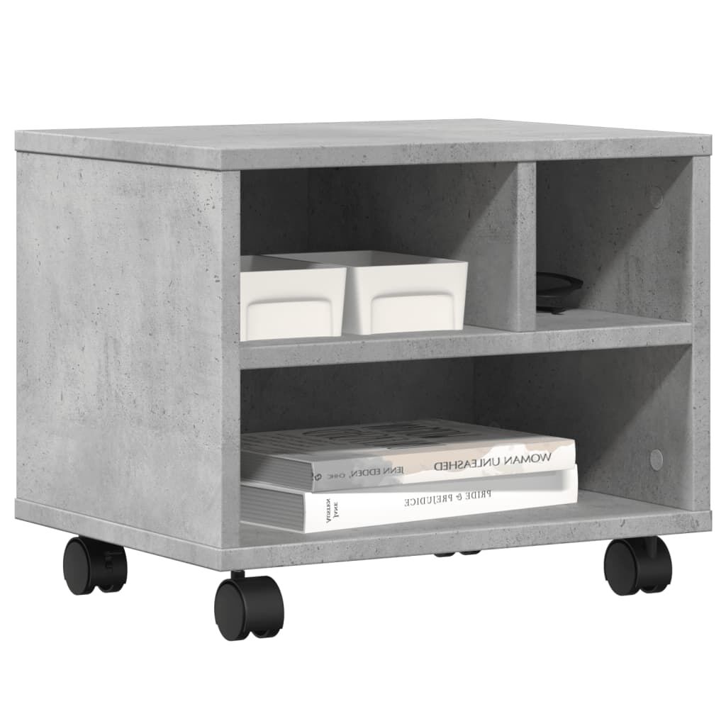 vidaXL Βάση Εκτυπωτή με Ρόδες Γκρι Σκυρ. 41x32x34,5 εκ.