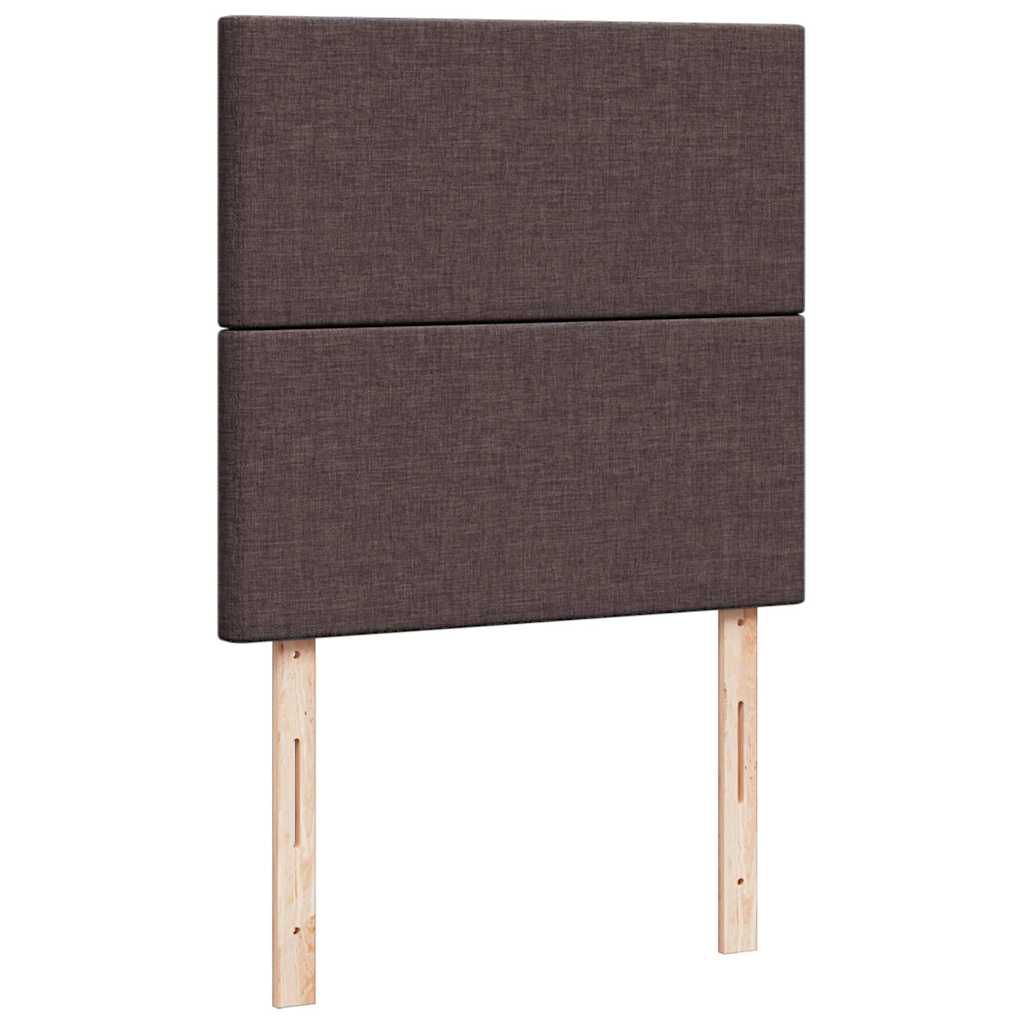 vidaXL Κρεβάτι Boxspring με Στρώμα Σκούρο Καφέ 80x200 εκ. Υφασμάτινο