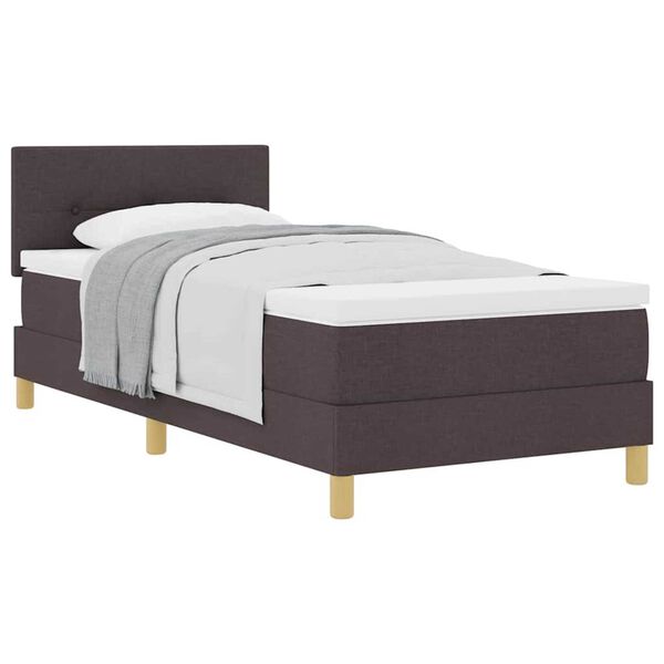 vidaXL Κρεβάτι box spring με στρώμα με στρώμα Σκούρο καφέ Σκούρο καφέ