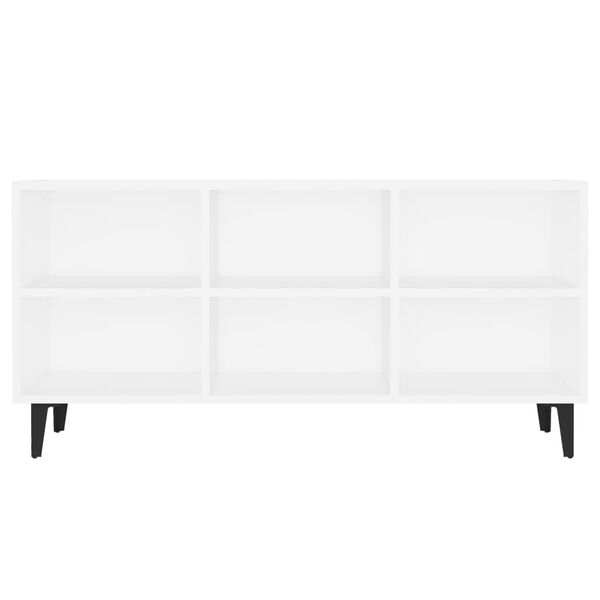 vidaXL Έπιπλο Τηλεόρασης Καπνιστή Λευκό 103,5x30x50 εκ Μεταλλικά Πόδια