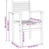 vidaXL Καρέκλες κήπου που σωριάζονται 2 pcs Καφέ 55.5 x 55.5 x 90 εκ.