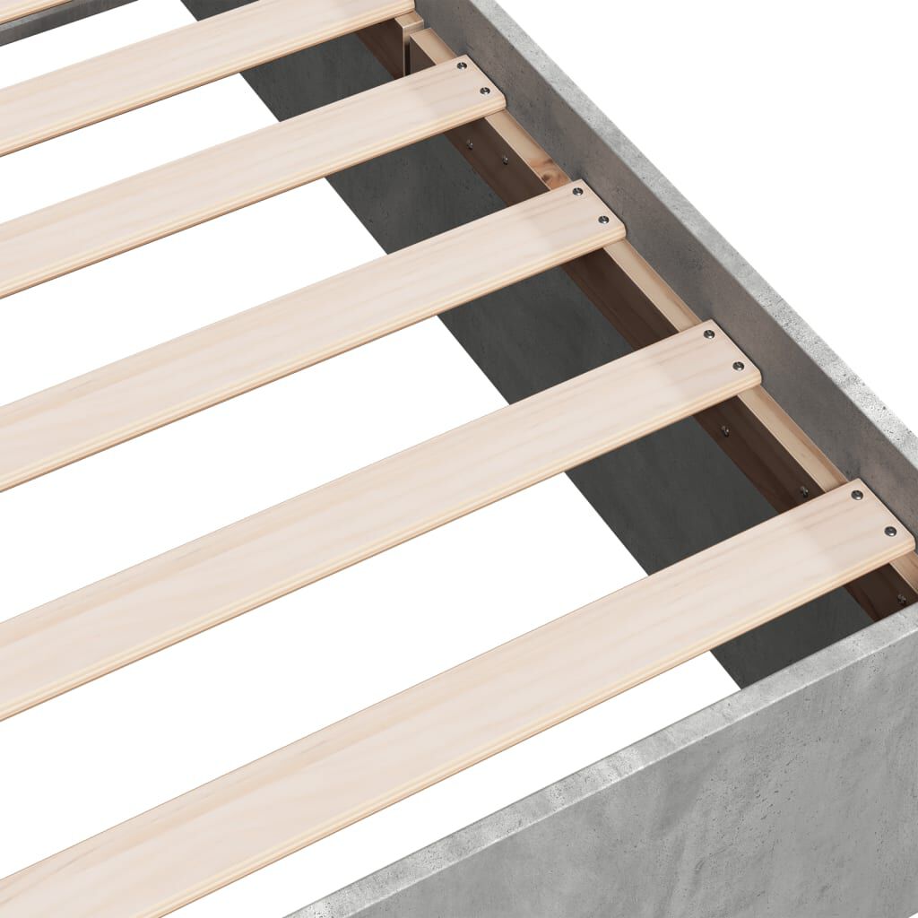 vidaXL Πλαίσιο Κρεβατιού Γκρι Σκυροδέματος 140x200 εκ. Επεξεργ. Ξύλο