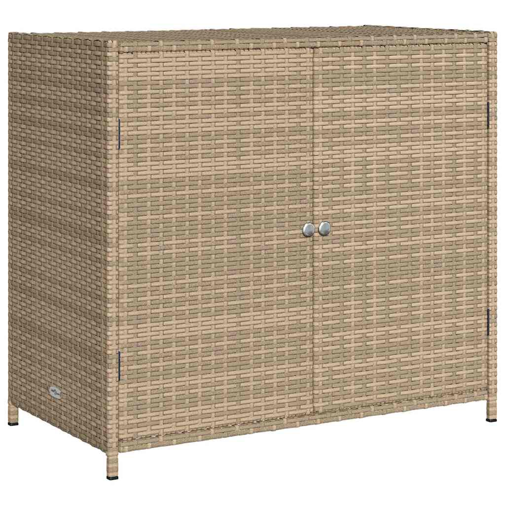 vidaXL Ντουλάπι Αποθήκευσης Κήπου Beige 83x45x76 εκ. Συνθετικό Ρατάν
