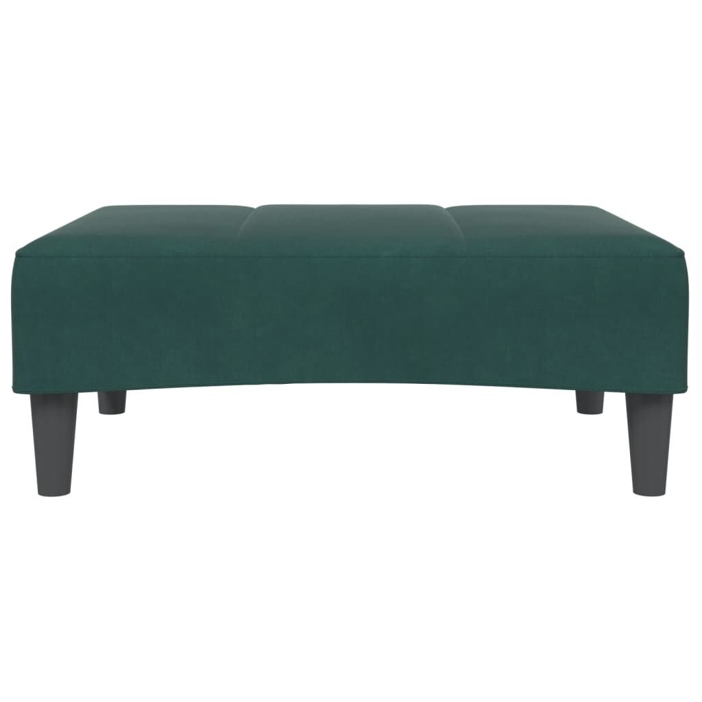 vidaXL Υποπόδιο Σκούρο Πράσινο 77x55x31 εκ. Βελούδινο