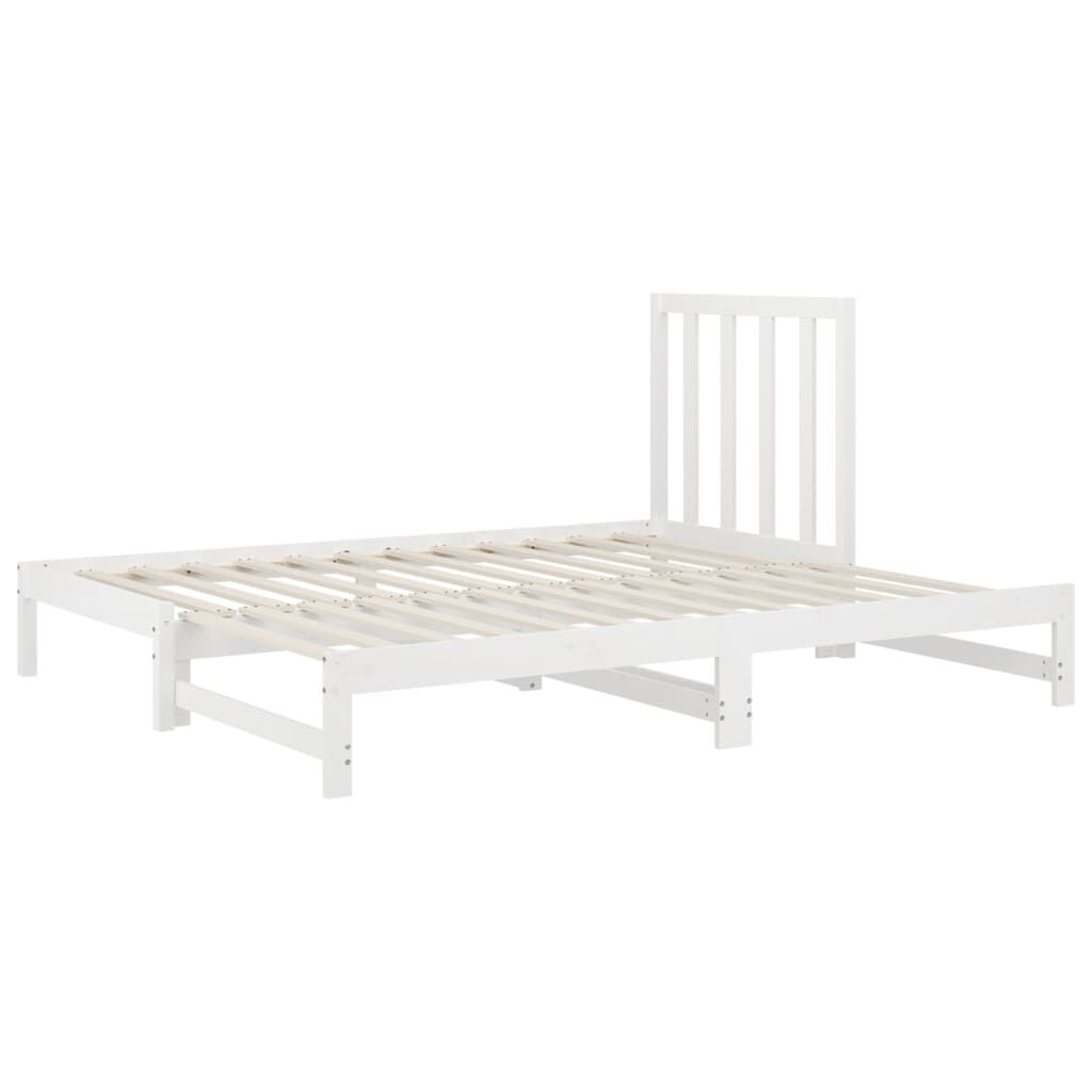 vidaXL Καναπές Κρεβάτι Συρόμενος Λευκός 2x(90x190) εκ. από Μασίφ Πεύκο
