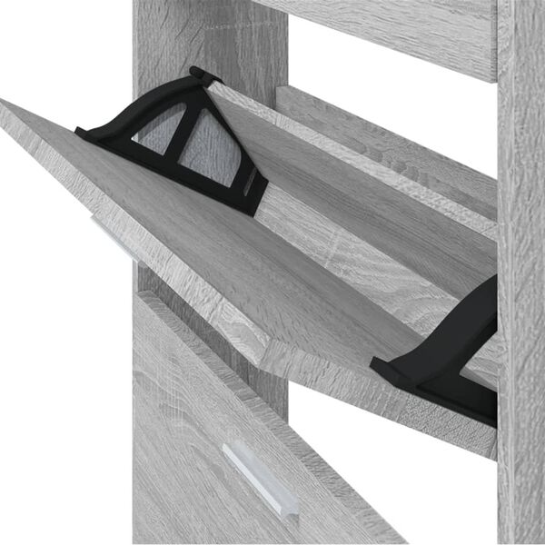 vidaXL Παπουτσοθήκη Γκρι Sonoma 59x17x108 εκ. από Επεξεργασμένο Ξύλο