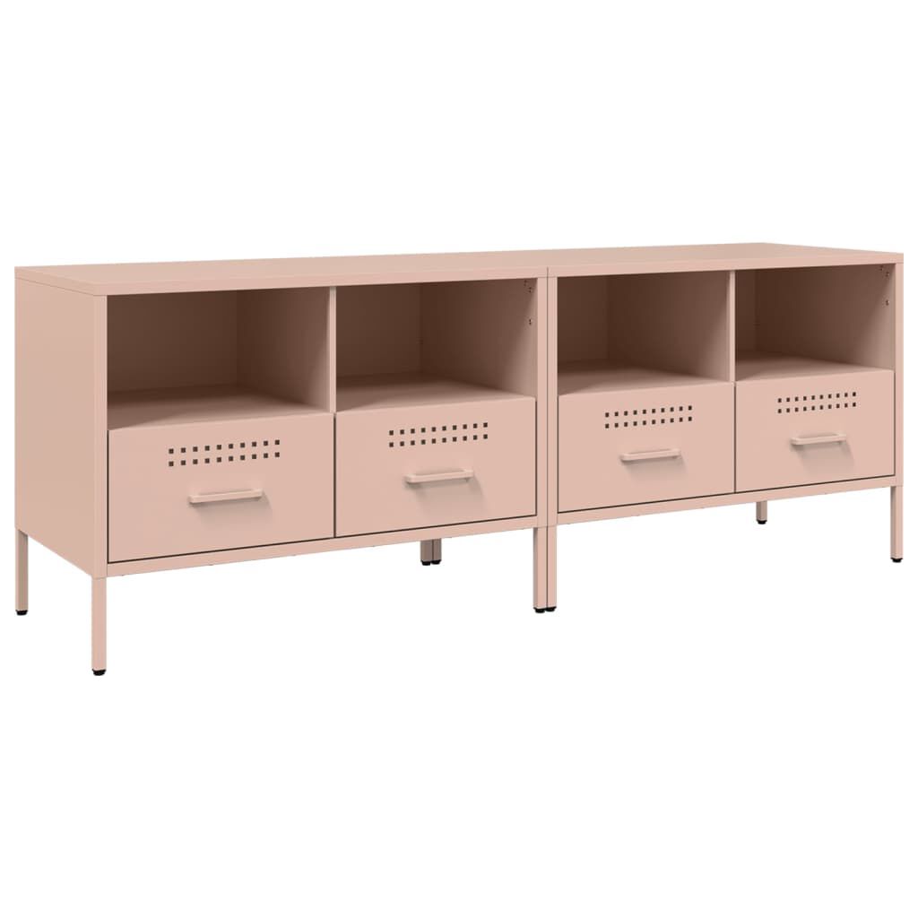 vidaXL Έπιπλα Τηλεόρασης 2 τεμ. Ροζ 68x39x50,5 εκ. από Χάλυβα
