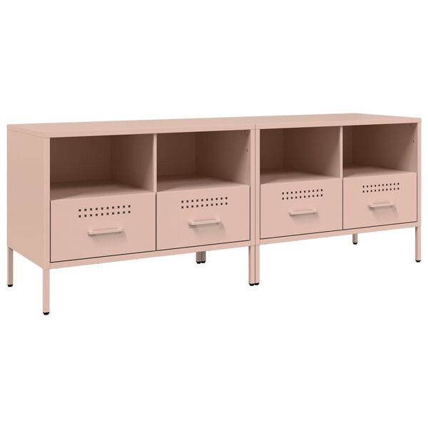 vidaXL Έπιπλα Τηλεόρασης 2 τεμ. Ροζ 68x39x50,5 εκ. από Χάλυβα