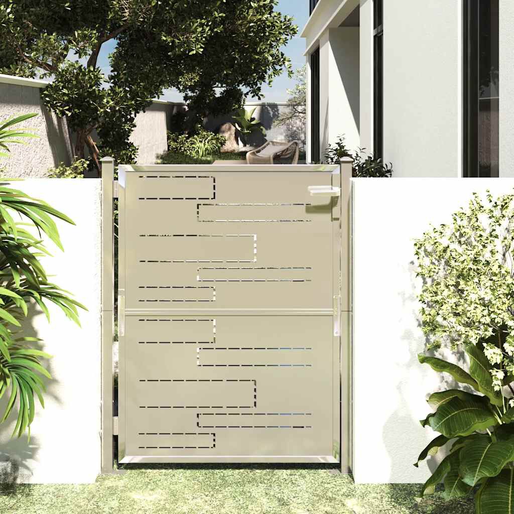vidaXL Πόρτα Περίφραξης Κήπου 100 x 125 εκ. από Ανοξείδωτο Ατσάλι