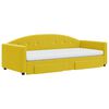 vidaXL Καναπές Κρεβάτι Συρόμενος Κίτρινο 90x200εκ. Βελούδινος Συρτάρια