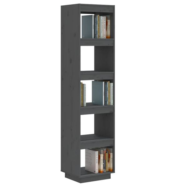vidaXL Βιβλιοθήκη/Διαχωριστικό Χώρου Γκρι 40x35x167 εκ. Μασίφ Πεύκο