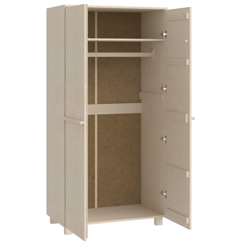 vidaXL Ντουλάπα HAMAR Καφέ Μελί 89 x 50 x 180 εκ. Μασίφ Ξύλο Πεύκου