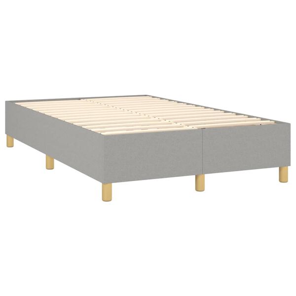 vidaXL Κρεβάτι Boxspring με Στρώμα Ανοιχτό Γκρι 120x200 εκ. Υφασμάτινο