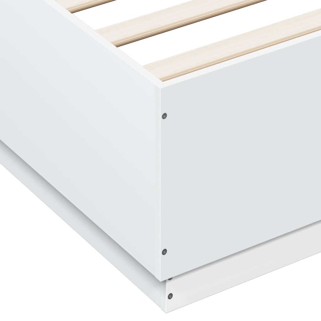 vidaXL Πλαίσιο Κρεβατιού με Φώτα LED Λευκό 120x200 εκ.Επεξ. Ξύλο