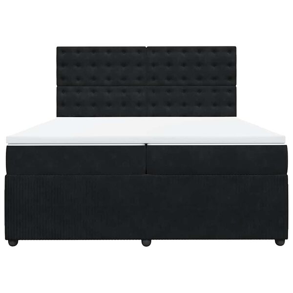 vidaXL &Kappa;&rho;&epsilon;&beta;ά&tau;&iota; Boxspring &mu;&epsilon; &Sigma;&tau;&rho;ώ&mu;&alpha; &Mu;&alpha;ύ&rho;&omicron; 200x200 &epsilon;&kappa;. &Beta;&epsilon;&lambda;&omicron;ύ&delta;&iota;&nu;&omicron;