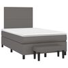vidaXL Κρεβάτι Boxspring με Στρώμα Γκρι 120x200εκ. από Συνθετικό Δέρμα