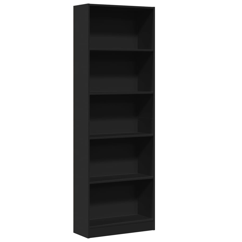 vidaXL Βιβλιοθήκη Μαύρη 60x24x176 εκ. από Επεξεργασμένο Ξύλο