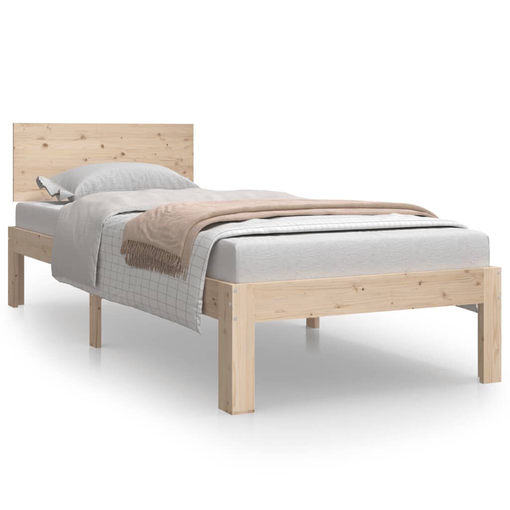 vidaXL Πλαίσιο Κρεβατιού 75 x 190 εκ. από Μασίφ Ξύλο Small Single