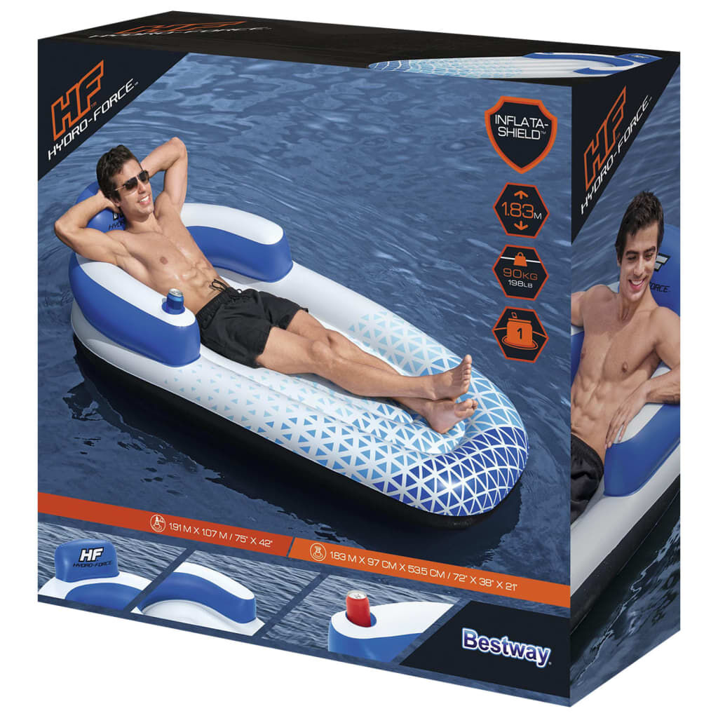 Bestway Φουσκωτό Στρώμα Hydro-Force Μπλε 183 x 97 εκ.