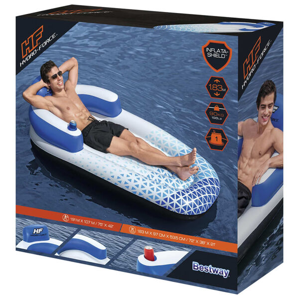 Bestway Φουσκωτό Στρώμα Hydro-Force Μπλε 183 x 97 εκ.
