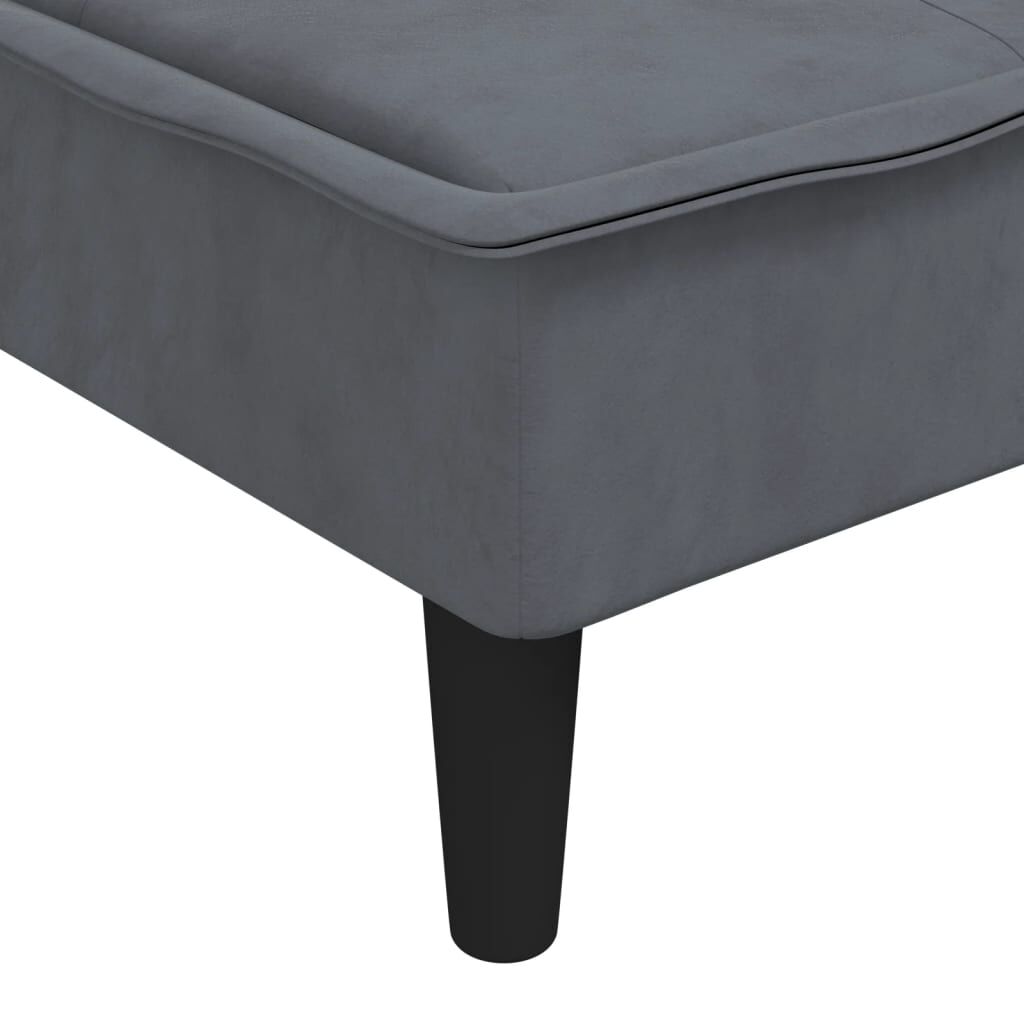 vidaXL Καναπές Κρεβάτι Γωνιακός Σκ. Γκρι 255 x 140 x 70 εκ. Βελούδινος