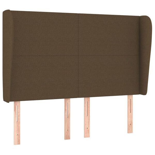 vidaXL Κεφαλάρι με Πτερύγια Σκούρο Καφέ 147x23x118/128 εκ.Υφασμάτινο
