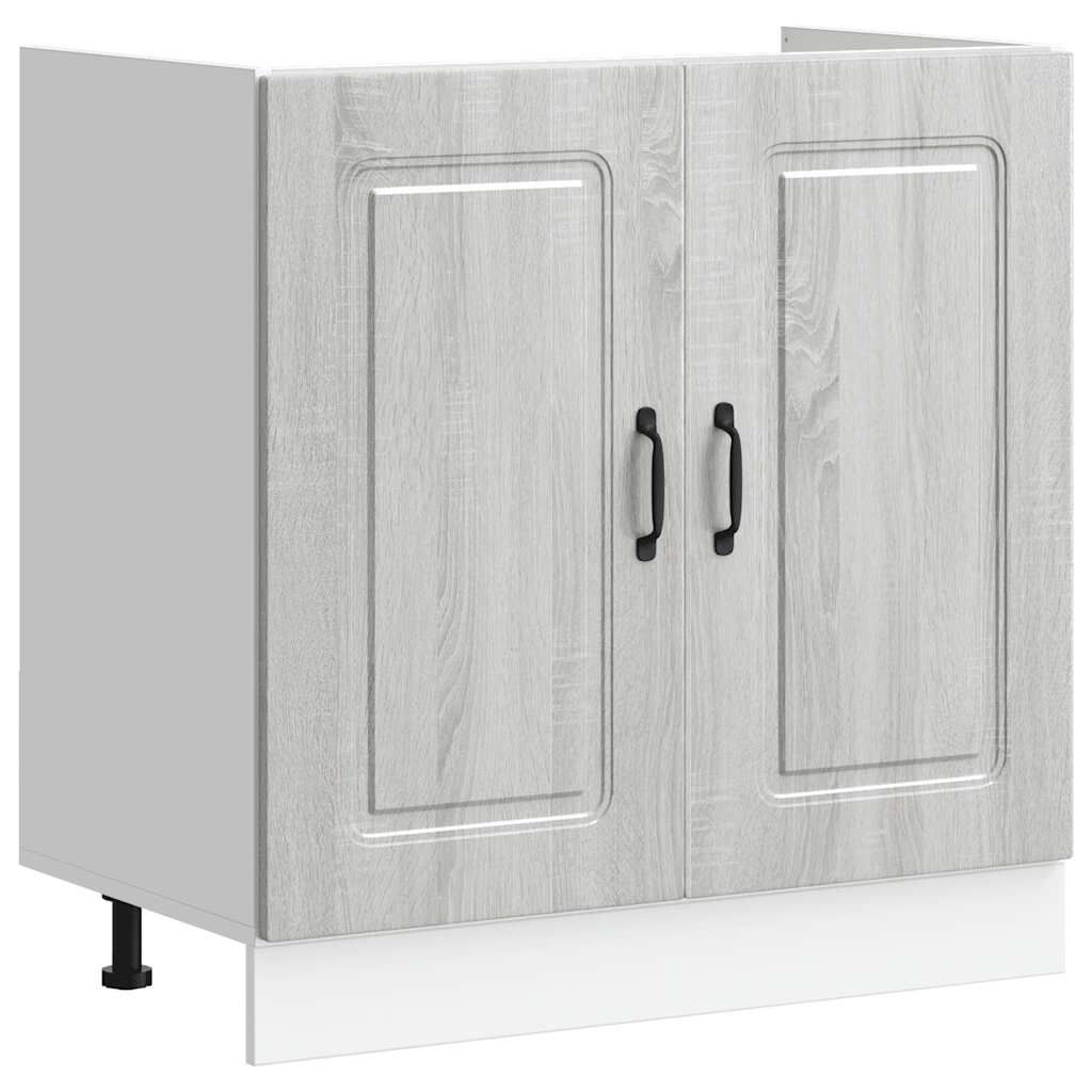 vidaXL Ντουλάπι βάσης νεροχύτη "Kalmar" Γκρι Sonoma 80x46x81,5 cm