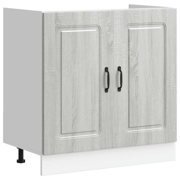 vidaXL Ντουλάπι βάσης νεροχύτη "Kalmar" Γκρι Sonoma 80x46x81,5 cm